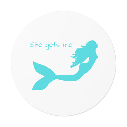 "She Gets Me" Round Vinyl Stickers