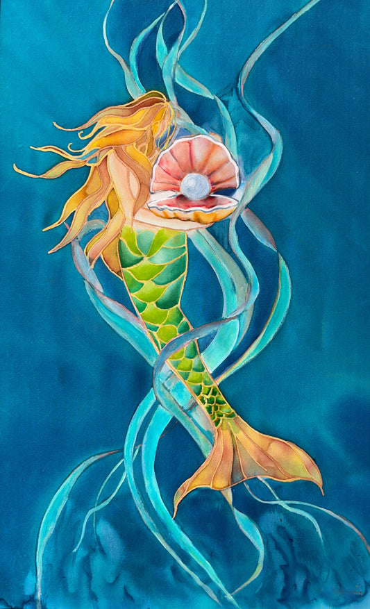 "Mermaid's Dream" Original Silk Painting